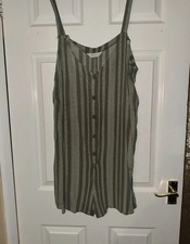 Primark Khaki Striped Playsuit