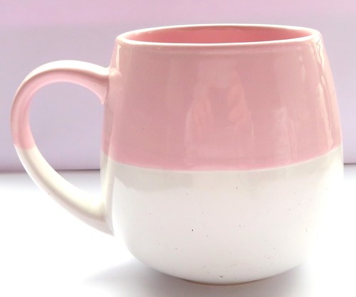 Pink white stoneware ceramic - white,