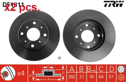 Pcs front brake - x2,