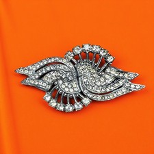Vintage Art Deco Style Duette / Double Dress Clips Or Brooch 7cm Length