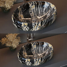 Large Ceramic Bathroom WC Wash Basin Sink Countertop Vanity Sinks Marble Effect