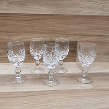 5 x Vintage Lead Crystal Glass