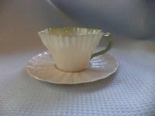 2nd Period Black Mark  1891 Belleek Cup and Saucer Set Fermanagh, Ireland