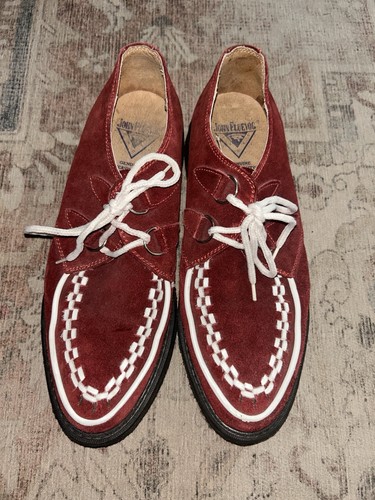 John fluevog red suede - john,