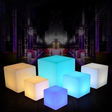 Glowing Cube Square Stool LED