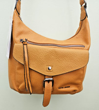 David Jones Faux Leather Mustard Zip Up Crossbody Shoulder Bag New With Tags