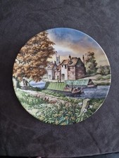 ROYAL WORCESTER CANAL NARROW BOAT BARGE PLATE JOURNEYS END ROGER KENT BRADEX