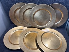 7 Metallic Christmas Charger / Party / Dining / Serving Plate Used  33cm Gold
