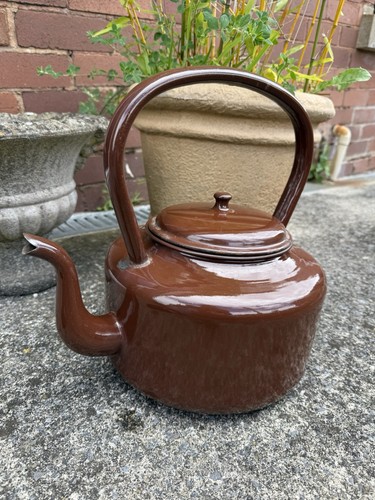 Large vintage brown - brown, enamel