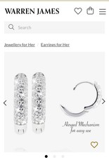 Warren James Hoop Huggie Silver Earrings Brand New