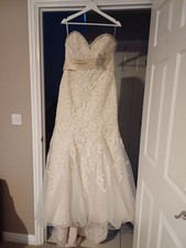  Morilee Champagne fishtail Wedding Dress 12 14 16