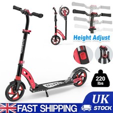 Teens Kids Kick Scooter Adjustable Handlebar Height Big Wheel for 6-12 Adults