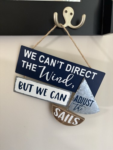 Adjust the sails metal sign - adjust,