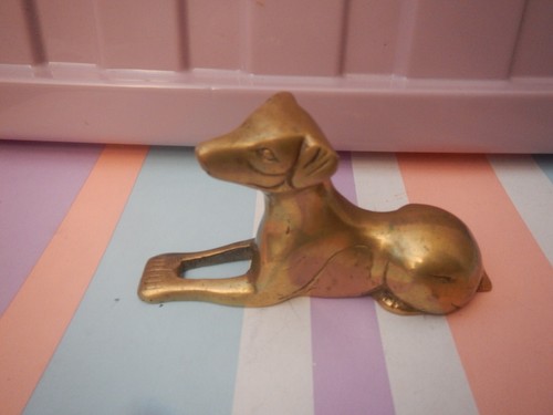 Vintage brass dog - brass,