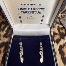 925 Sterling Silver Charles Rennie Mackintosh Dangle Drop earrings
