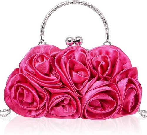 Pink satin flower rose - satin, 3d