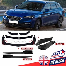 Glossy Side Skirt + Rear Lip+Front Bumper Spoiler Splitter For Seat Leon MK2 MK3