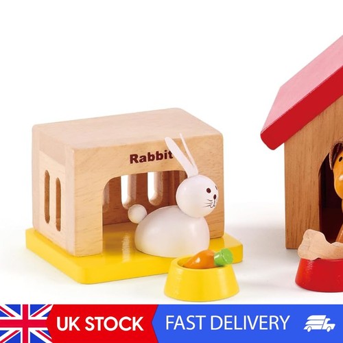 12pc family pets wooden - pets,