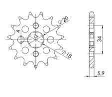 THUMPSTAR PITBIKE 100 2000 / XSPORT PITBIKE 100 2000 Step Sprocket 428 Teeth 15