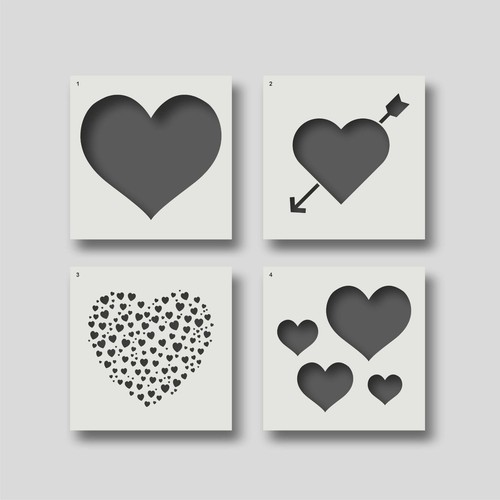 Reusable heart stencils for - stencils,