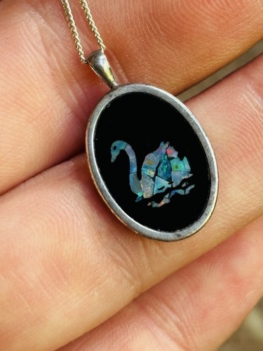 Natural opals mosaic pendant
