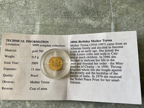 Solid gold coin 5grms 11mm - coin, 11mm-