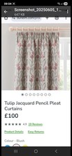 NEW lovely pink TULIP JACQUARD PENCIL PLEAT curtains. Bought in error.