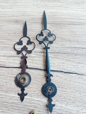 Large  CLOCK Black Metal Gothic  Hands 11cm Short ,13cm long Hole 0.50cm  Q12