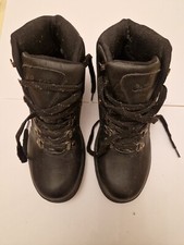 New black leather boots cotton