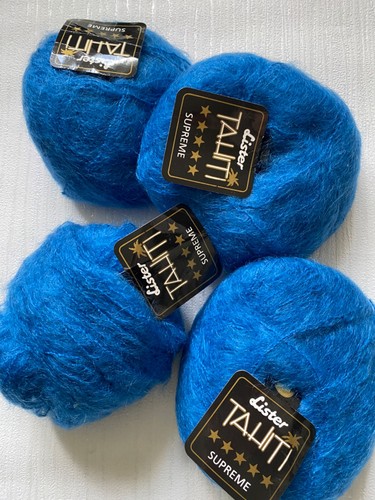 Teal blue mohair wool yarn