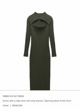 ZARA Ribbed Cut Out Dress In