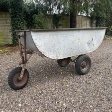Lovely Vintage Galvanised Feed Barrow, Trough, Garden Planter