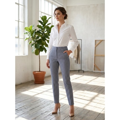 Zara pants woman navy white - zara,