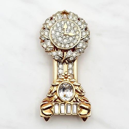 Swarovski gold wall clock - wall,