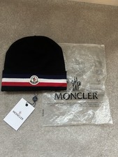 Moncler Black Tricolour Beanie