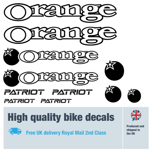Orange patriot bike decals - orange,