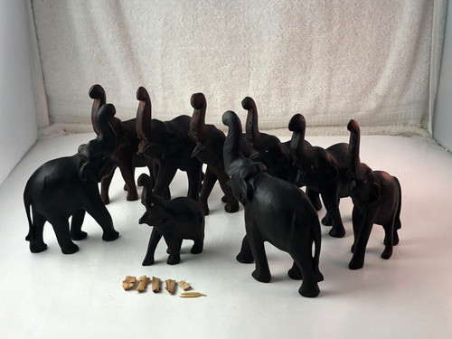 Vtg elephant herd 9 - elephant,