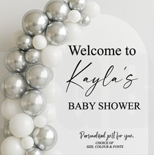 Personalised Baby Shower Vinyl Decal for Sail Board Backdrop Balloon Sticker