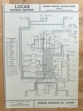 Original LUCAS Standard Vanguard Sportsman Wiring Diagram 1956-57 W33960