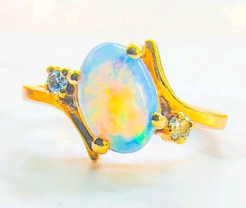 14k yellow gold plumb opal - plumb, &