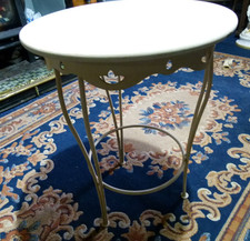 VINTAGE CONSERVATORY SMALL ROUND METAL TABLE PLANT STAND