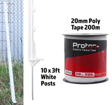 White 3ft posts 20mm - 10,