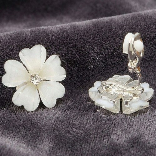 Silver zircon crystal clip - silver, on