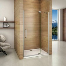 Pivot Frameless Shower Enclosure 8mm Door NANO Glass Screen Side Panel StoneTray