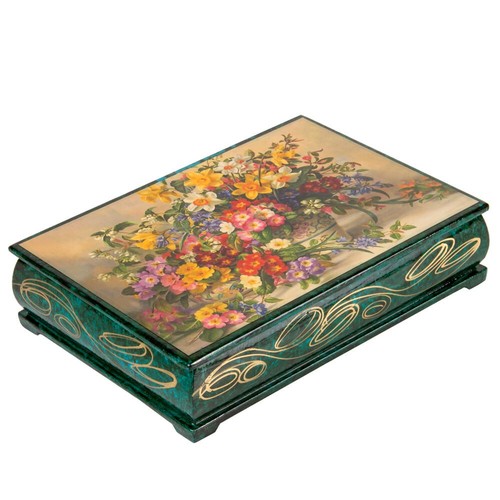Daffodils jewelry box russian - daffodils,