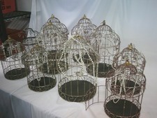 Used Job Lot 10 x Decorated Bird Cages Display Theming 5 x 40cm and 5 x 32cm