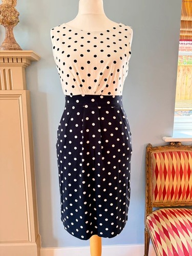New hobbs black cream dress - new,