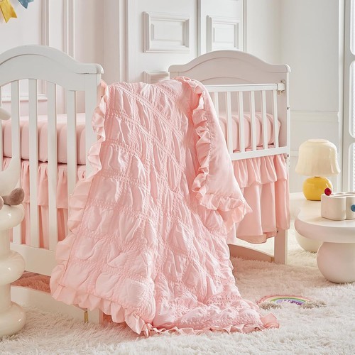 Ruffled crib bedding - bedding, baby