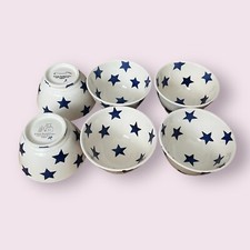 Selling Individually - Emma Bridgewater Blue Star Small Old Bowls x6