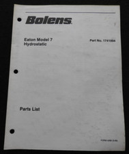 ORIGINAL Bolens Lawn Tractor Eaton Model 7 Hydrostatic Transmission Parts List